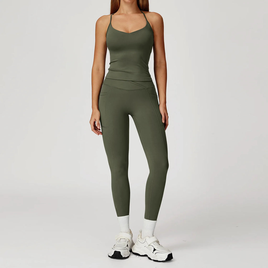 Momentum Set – Women’s Gym Vest & High Waist Leggings