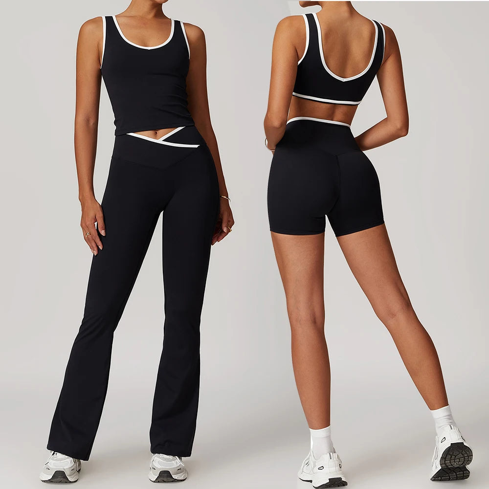 2PCS Yoga Set Women Tracksuit Nude Feeling Workout Sets Gym Clothes Push Up Fitness Running Sportwear Sport Bra Leggings Suit